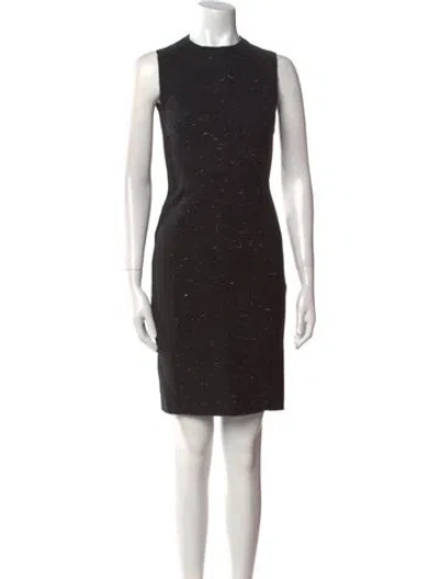 Pre-owned Narciso Rodriguez Virgin Wool Mini Dress In Black