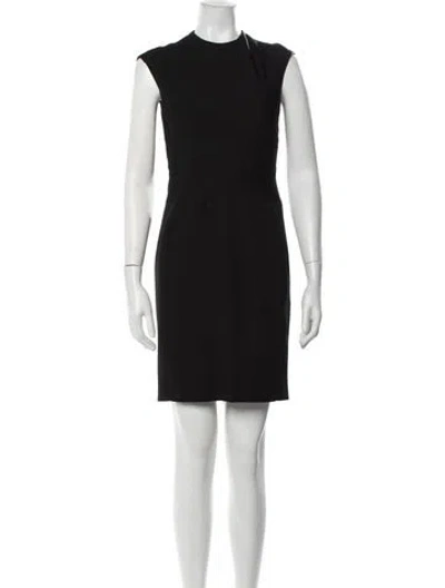 Pre-owned Narciso Rodriguez Virgin Wool Mini Dress In Black