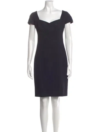 Pre-owned Narciso Rodriguez Virgin Wool Mini Dress In Blue