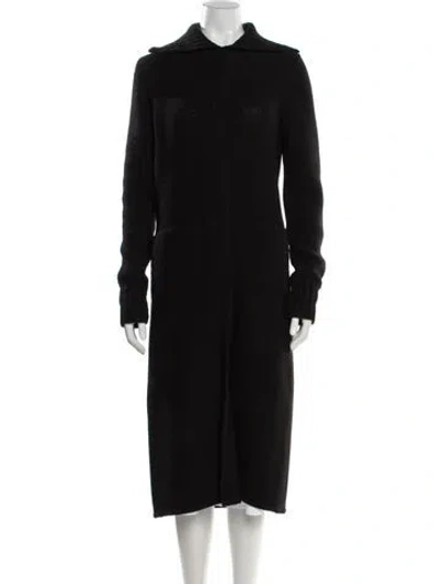 Pre-owned Narciso Rodriguez Virgin Wool Open Front Sweater In Black