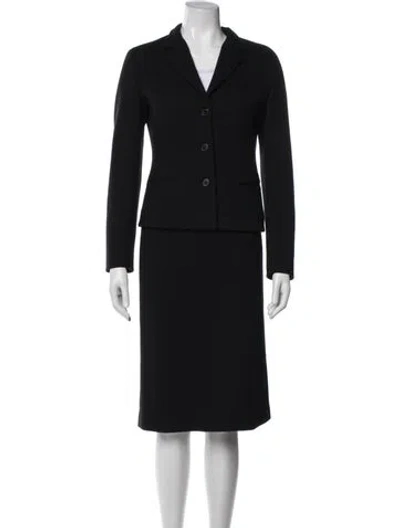 Pre-owned Narciso Rodriguez Virgin Wool Skirt Set In Black