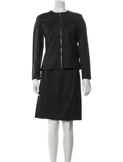 Pre-owned Narciso Rodriguez Virgin Wool Skirt Suit In Gray