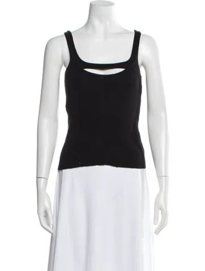 Pre-owned Narciso Rodriguez Virgin Wool Square Neckline Sweater In Black