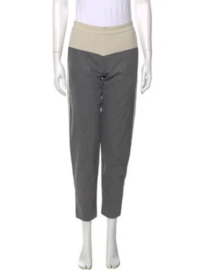 Pre-owned Narciso Rodriguez Virgin Wool Straight Leg Pants In Grey