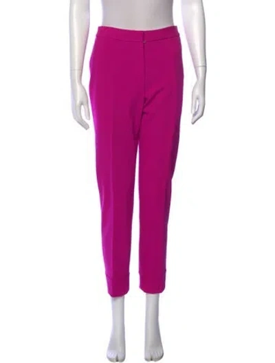 Pre-owned Narciso Rodriguez Virgin Wool Straight Leg Pants In Pink