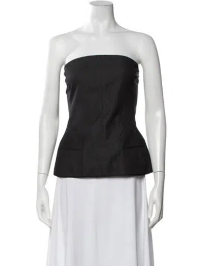 Pre-owned Narciso Rodriguez Virgin Wool Strapless Top In Grey