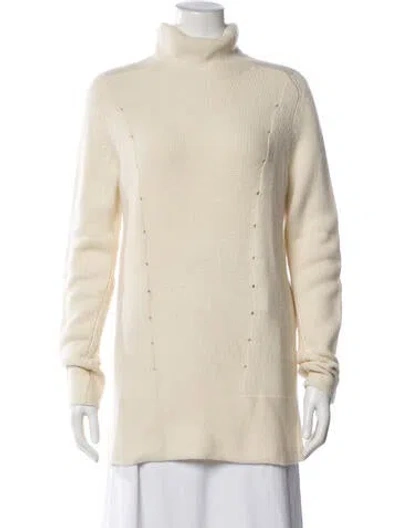 Pre-owned Narciso Rodriguez Virgin Wool Turtleneck Sweater In Neutrals
