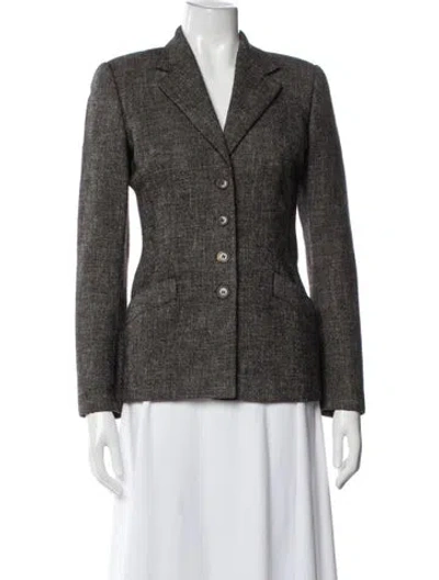 Pre-owned Narciso Rodriguez Virgin Wool Tweed Pattern Blazer In Multicolor