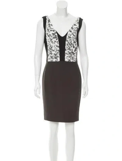 Pre-owned Narciso Rodriguez V-neck Jacquard Dress In Black