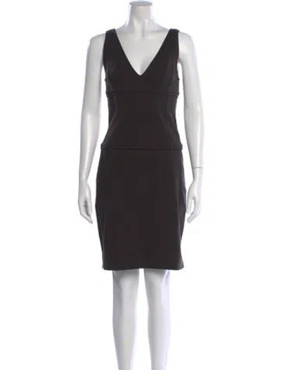 Pre-owned Narciso Rodriguez V-neck Knee-length Dress In Black