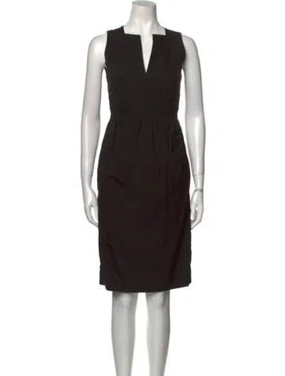 Pre-owned Narciso Rodriguez V-neck Knee-length Dress In Black
