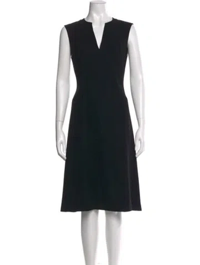 Pre-owned Narciso Rodriguez V-neck Knee-length Dress In Black