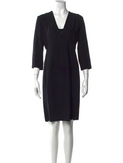 Pre-owned Narciso Rodriguez V-neck Knee-length Dress In Black