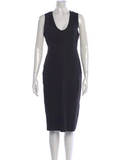Pre-owned Narciso Rodriguez V-neck Knee-length Dress In Black