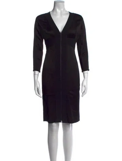 Pre-owned Narciso Rodriguez V-neck Knee-length Dress In Black