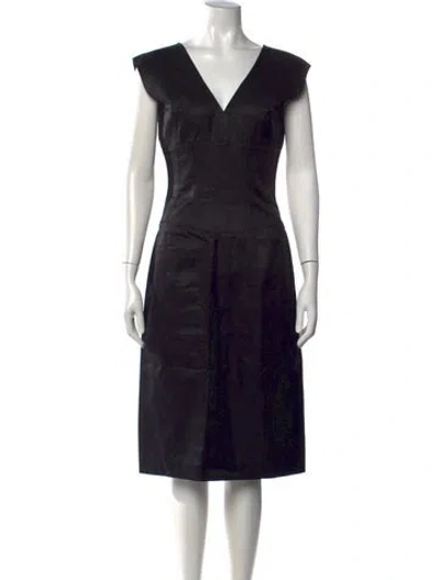 Pre-owned Narciso Rodriguez V-neck Knee-length Dress In Black