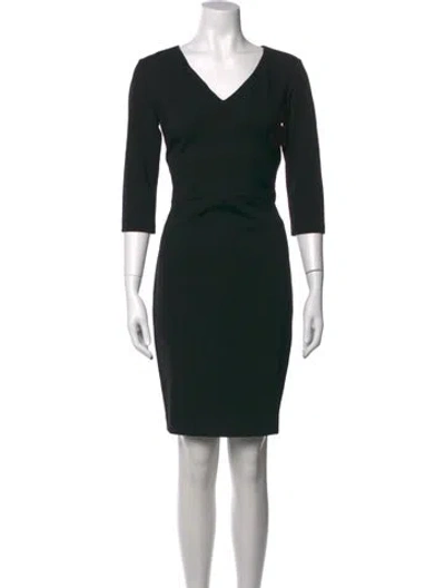 Pre-owned Narciso Rodriguez V-neck Knee-length Dress In Black