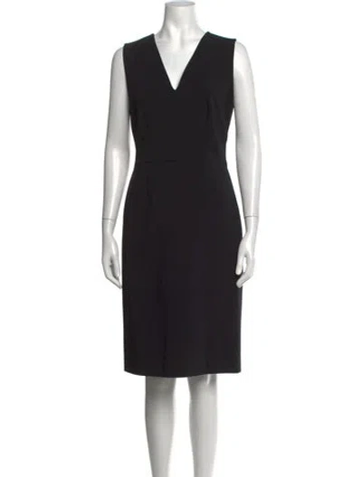 Pre-owned Narciso Rodriguez V-neck Knee-length Dress In Black