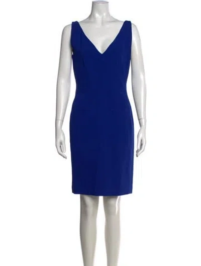 Pre-owned Narciso Rodriguez V-neck Knee-length Dress In Blue
