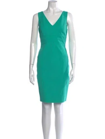Pre-owned Narciso Rodriguez V-neck Knee-length Dress In Green