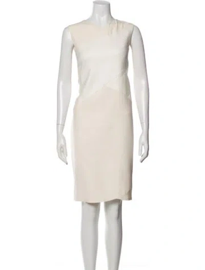 Pre-owned Narciso Rodriguez V-neck Knee-length Dress In Neutral