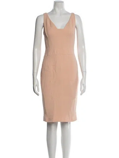 Pre-owned Narciso Rodriguez V-neck Knee-length Dress In Neutral