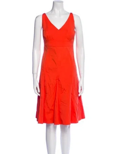 Pre-owned Narciso Rodriguez V-neck Knee-length Dress In Orange