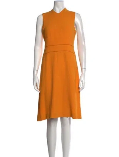 Pre-owned Narciso Rodriguez V-neck Knee-length Dress In Orange