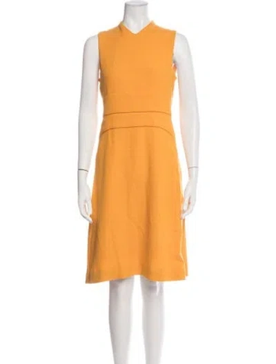 Pre-owned Narciso Rodriguez V-neck Knee-length Dress In Orange