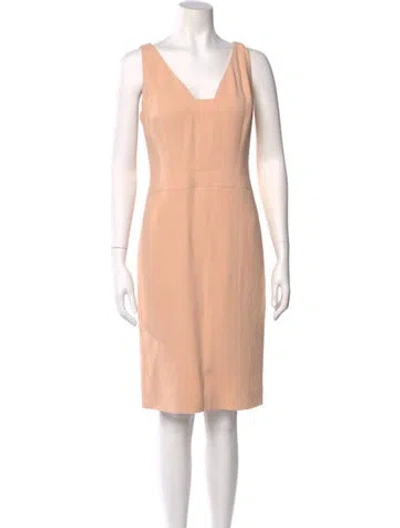 Pre-owned Narciso Rodriguez V-neck Knee-length Dress In Pink