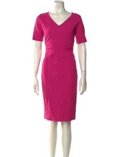 Pre-owned Narciso Rodriguez V-neck Knee-length Dress In Pink