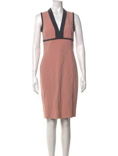 Pre-owned Narciso Rodriguez V-neck Knee-length Dress In Pink