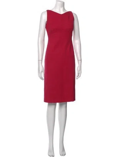 Pre-owned Narciso Rodriguez V-neck Knee-length Dress In Red