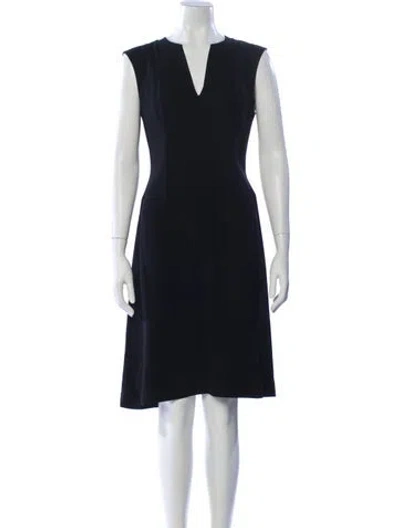 Pre-owned Narciso Rodriguez V-neck Knee-length Dress W/ Tags In Black