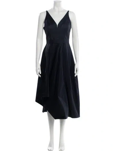 Pre-owned Narciso Rodriguez V-neck Long Dress In Blue
