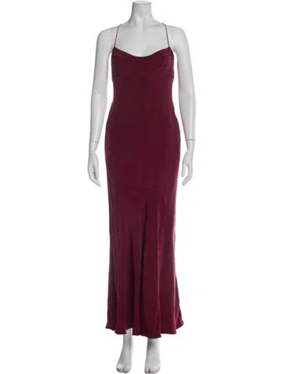Pre-owned Narciso Rodriguez V-neck Long Dress In Red