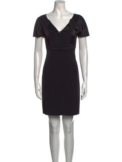 Pre-owned Narciso Rodriguez V-neck Mini Dress In Black