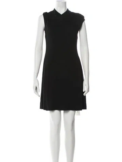 Pre-owned Narciso Rodriguez V-neck Mini Dress In Black