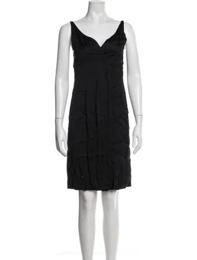 Pre-owned Narciso Rodriguez V-neck Mini Dress In Black
