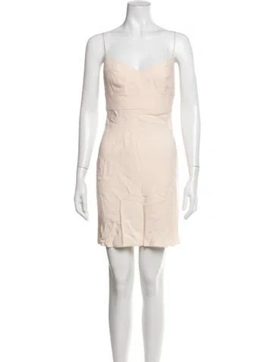 Pre-owned Narciso Rodriguez V-neck Mini Dress In Neutrals