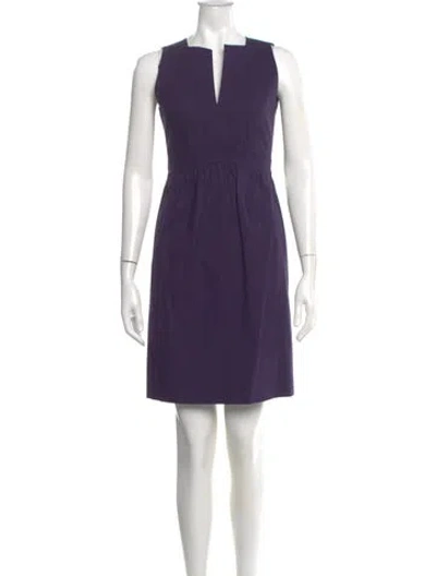 Pre-owned Narciso Rodriguez V-neck Mini Dress In Purple