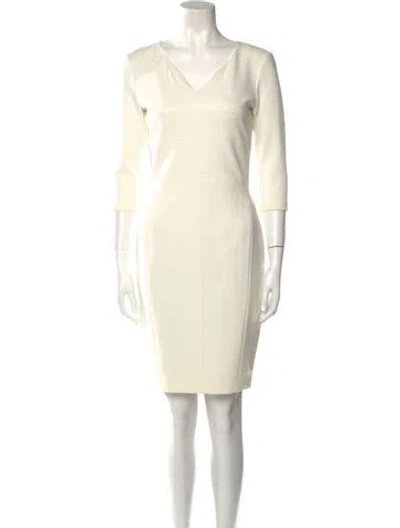 Pre-owned Narciso Rodriguez V-neck Mini Dress In White