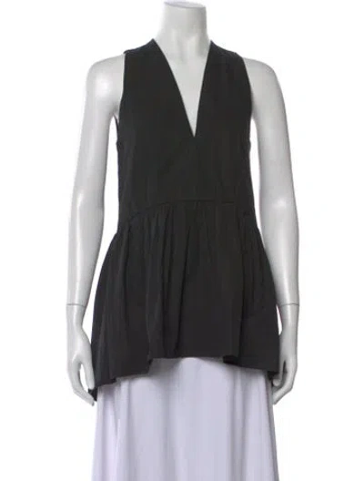 Pre-owned Narciso Rodriguez V-neck Sleeveless Top In Black