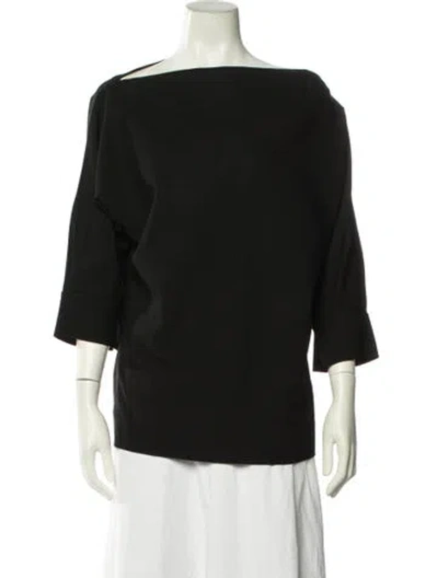 Pre-owned Narciso Rodriguez Wool Bateau Neckline Top In Black