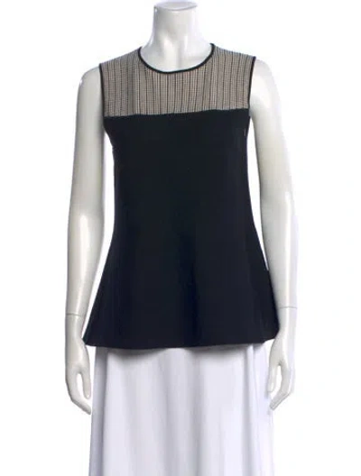 Pre-owned Narciso Rodriguez Wool Crew Neck Top In Black