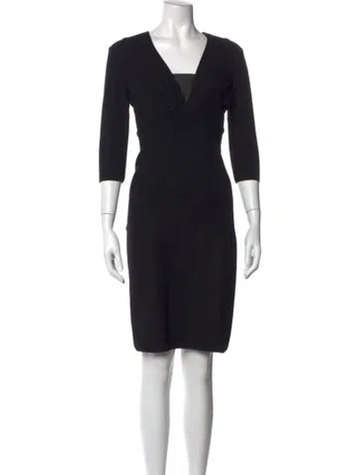 Pre-owned Narciso Rodriguez Wool Knee-length Dress In Black