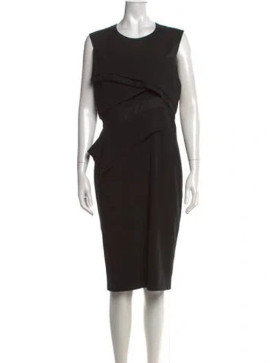 Pre-owned Narciso Rodriguez Wool Knee-length Dress In Black