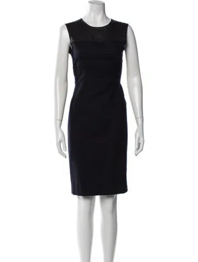 Pre-owned Narciso Rodriguez Wool Knee-length Dress In Blue