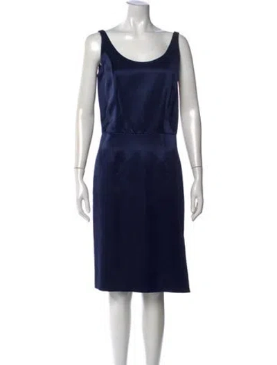 Pre-owned Narciso Rodriguez Wool Knee-length Dress In Blue