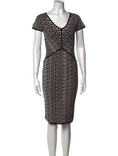 Pre-owned Narciso Rodriguez Wool Knee-length Dress In Neutrals